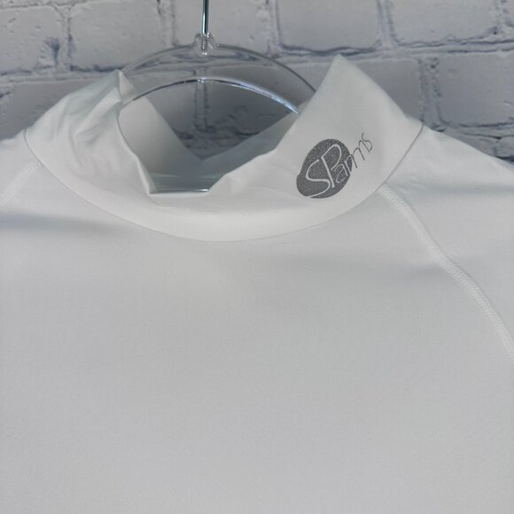 SParms Men's High Neck Sun Protection Breathable Body Shirt, Size XL, White - Picture 5 of 11